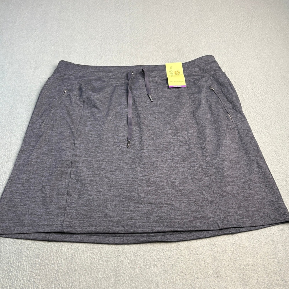Tangerine Soft Active Skort Womens XXL Charcoal Gray Heather Athletic Skirt NWT